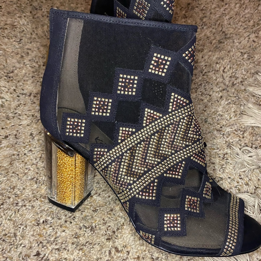 Edgy Mesh & Studded Ankle Booties by Katy Perry